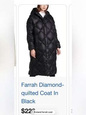 Stand Studio Black Quilted Farrah coat